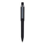 Penna a sfera in plastica riciclata con finitura soft-touch e inchiostro blu color nero seconda vista