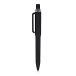 Penna a sfera in plastica riciclata con finitura soft-touch e inchiostro blu color nero terza vista