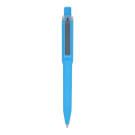 Penna a sfera in plastica riciclata con finitura soft-touch e inchiostro blu color blu seconda vista