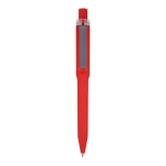 Penna a sfera in plastica riciclata con finitura soft-touch e inchiostro blu color rosso seconda vista