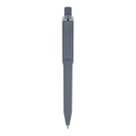 Penna a sfera in plastica riciclata con finitura soft-touch e inchiostro blu color grigio seconda vista
