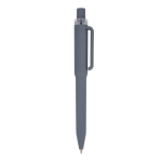 Penna a sfera in plastica riciclata con finitura soft-touch e inchiostro blu color grigio quinta vista