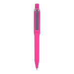 Penna a sfera in plastica riciclata con finitura soft-touch e inchiostro blu color rosa seconda vista