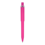 Penna a sfera in plastica riciclata con finitura soft-touch e inchiostro blu color rosa quarta vista