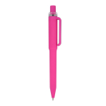 Penna a sfera in plastica riciclata con finitura soft-touch e inchiostro blu color rosa quinta vista