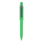 Penna a sfera in plastica riciclata con finitura soft-touch e inchiostro blu color lime seconda vista