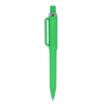 Penna a sfera in plastica riciclata con finitura soft-touch e inchiostro blu color lime terza vista
