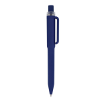 Penna a sfera in plastica riciclata con finitura soft-touch e inchiostro blu color blu scuro quinta vista