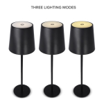 Lampada da tavolo in alluminio ricaricabile con altezza regolabile color nero settima vista
