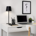 Lampada da tavolo in alluminio ricaricabile con altezza regolabile color nero
