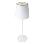 Lampada da tavolo in alluminio ricaricabile con altezza regolabile color bianco quinta vista