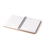 Agenda A5 con anelli e copertina in pelle riciclata color marrone vista dettaglio 2