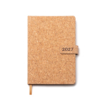 Agenda in sughero con chiusura magnetica formato A5 color naturale seconda vista