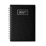 Agenda A5 con anelli e copertina in similpelle color nero seconda vista