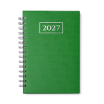 Agenda A5 con anelli e copertina in similpelle color verde seconda vista