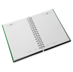 Agenda A5 con anelli e copertina in similpelle color verde vista dettaglio 1