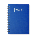 Agenda A5 con anelli e copertina in similpelle color blu reale seconda vista