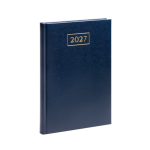 Agenda formato B5 con copertina in similpelle imbottita color blu mare prima vista d'uso