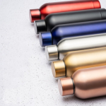 Borraccia termica in acciaio inox con finitura lucida 550 ml color nero vista dettaglio 2