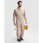 Tuta da lavoro in poliestere e cotone con zip 200g/m2 Roly Jimmy color sabbia prima vista d'uso