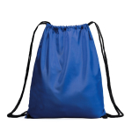 Zainetto a sacca in poliestere 210D con occhielli in metallo color blu reale prima vista d'uso