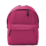 Zaino multiuso in poliestere 900D con scomparto principale color rosa seconda vista