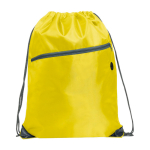 Zainetto a sacca multiuso con tasca frontale con zip color giallo seconda vista