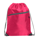Zainetto a sacca multiuso con tasca frontale con zip color rosa seconda vista