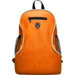 Zaino sportivo con logo multitasche con foro cuffie color arancione seconda vista