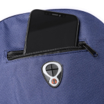 Zaino sportivo con logo multitasche con foro cuffie color blu reale vista dettaglio 1