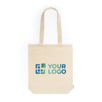 Shopper in cotone organico con soffietto e manici lunghi 70cm 280 g/m2 vista principale