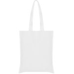 Shopper non-woven con manici lunghi termosaldati e resistenza 6kg color bianco seconda vista