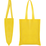 Shopper non-woven con manici lunghi termosaldati e resistenza 6kg color giallo vista dettaglio 2
