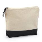 Beauty case in cotone con cerniera e tiralampo abbinato 280 g/m2 color nero prima vista d'uso