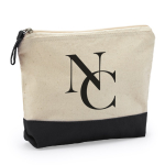 Beauty case in cotone con cerniera e tiralampo abbinato 280 g/m2 color nero vista dettaglio 1