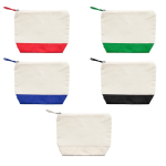 Beauty case in cotone con cerniera e tiralampo abbinato 280 g/m2 color rosso vista dettaglio 2