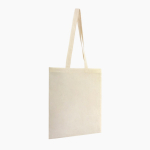 Shopper in cotone naturale con manico lungo 140 g/m2 color naturale prima vista d'uso