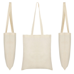 Shopper in cotone naturale con manico lungo 140 g/m2 vista dettaglio 3