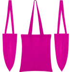 Shopper in tessuto di cotone con manico lungo in vari colori color rosa vista dettaglio 1