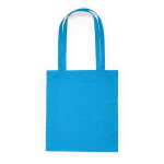 Shopper in tessuto di cotone con manico lungo in vari colori color azzurro seconda vista