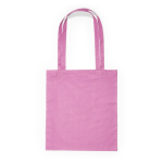 Shopper in tessuto di cotone con manico lungo in vari colori color rosa chiaro seconda vista