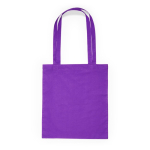 Shopper in tessuto di cotone con manico lungo in vari colori color viola seconda vista