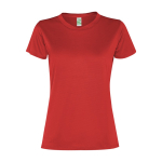T-shirt da donna in poliestere riciclato 100 g/m2 Roly Direct Slam color rosso seconda vista