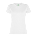T-shirt da donna in poliestere riciclato 100 g/m2 Roly Direct Slam color bianco seconda vista