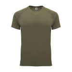 T-shirt tecnica in tessuto control dry 135g/m2 Roly Direct Bahrain color verde militare seconda vista