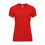 T-shirt tecnica da donna in poliestere 135g/m2 Roly Direct Bahrain color rosso seconda vista