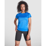 T-shirt tecnica da donna in poliestere 135g/m2 Roly Direct Bahrain color rosso prima vista d'uso