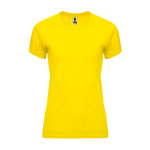 T-shirt tecnica da donna in poliestere 135g/m2 Roly Direct Bahrain color giallo seconda vista