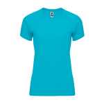 T-shirt tecnica da donna in poliestere 135g/m2 Roly Direct Bahrain color turchese seconda vista