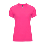 T-shirt tecnica da donna in poliestere 135g/m2 Roly Direct Bahrain color rosa fluorescente seconda vista